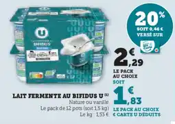 Hyper U Lait fermente au bifidus u offre