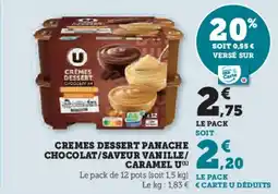 Hyper U Cremes dessert panache chocolat saveur vanille caramel u offre