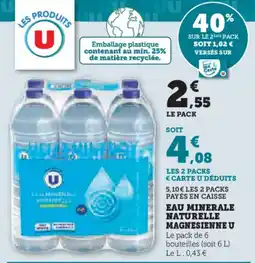 Hyper U Eau minerale naturelle magnesienne u offre