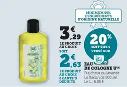 Hyper U Eau de cologne u offre