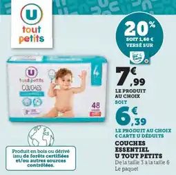 Hyper U Couches essentiel u tout petits offre