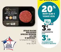 Hyper U Steak hache pur boeuf special burger saveurs offre