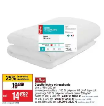 Cora x Carrefour Couette légère et respirante offre