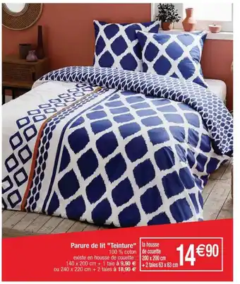 Cora x Carrefour Parure de lit "Teinture" offre