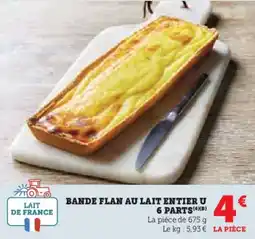 Hyper U Bande flan au lait entier u 6 parts offre