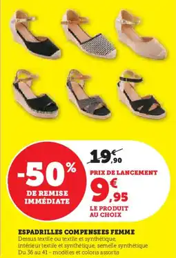 Hyper U Espadrilles compensees femme offre