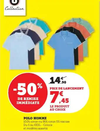 Hyper U Polo homme offre