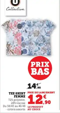 Hyper U Tee shirt femme offre