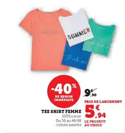 Hyper U Tee shirt femme offre