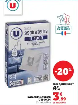 Hyper U Sac aspirateur u1800 x4 offre