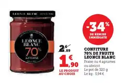 Hyper U Confiture 70% de fruits leonce blanc offre