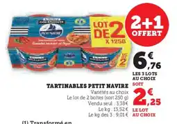 Hyper U Tartinables petit navire offre