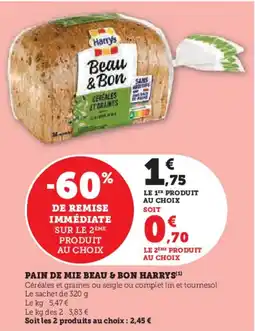 Hyper U Pain de mie beau & bon harrys offre