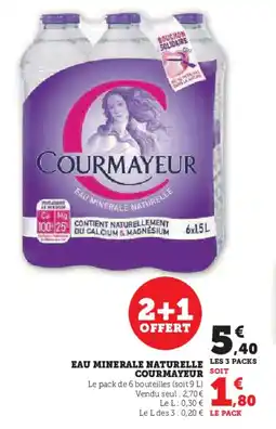 Hyper U Eau minerale naturelle courmayeur offre