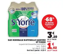 Hyper U Eau minerale naturelle gazeuse st yorre offre