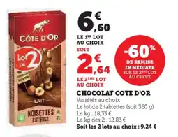 Hyper U Chocolat cote d'or offre