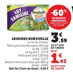 Hyper U Legumes bonduelle offre