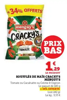 Hyper U Soufflés de maïs cracky's menguy's offre