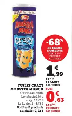 Hyper U Tuiles crazy monster munch offre