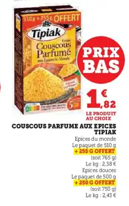 Hyper U Couscous parfume aux epices tipiak offre