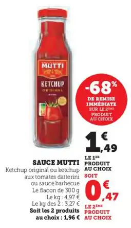 Hyper U Sauce mutti offre