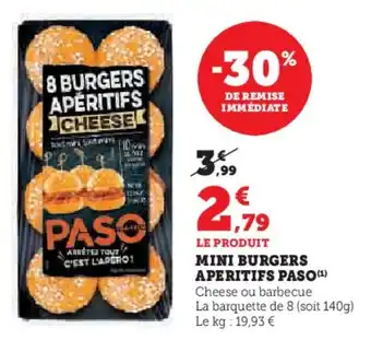 Hyper U Mini burgers aperitifs paso offre