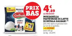 Hyper U Mozzarella pasteurise di latte di bufala galbani offre