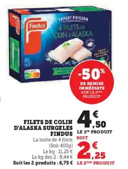 Hyper U Filets de colin d'alaska surgeles findus offre