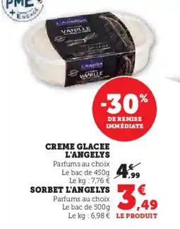 Hyper U Creme glacee l'angelys sorbet l'angelys offre