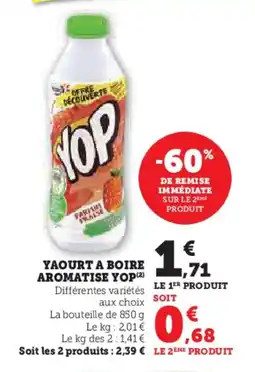 Hyper U Yaourt a boire aromatise yop offre