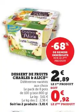 Hyper U Dessert de fruits charles & alice offre