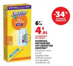 Hyper U Plumeau recharges ou lingettes swiffer offre