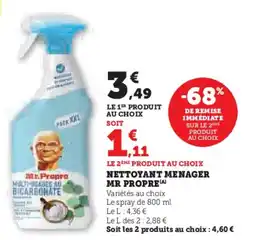 Hyper U Nettoyant menager mr propre offre