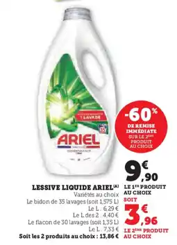 Hyper U Lessive liquide ariel offre