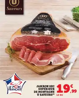 Hyper U Jambon sec supérieur montagne u saveurs offre