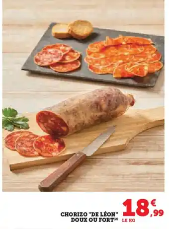 Hyper U Chorizo de léon doux ou fort offre