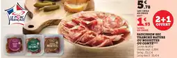Super U Saucisson sec tranché nature ou noisettes ou comté offre