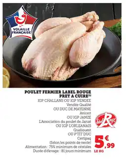 Hyper U Poulet fermier label rouge pret a cuire offre
