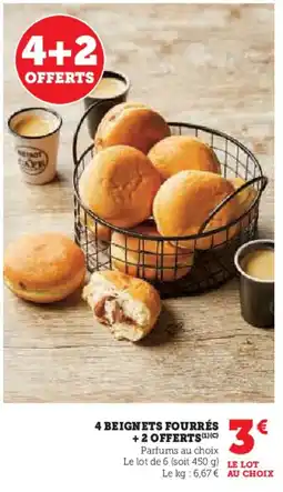 Hyper U 4 beignets fourrés +2 offerts offre