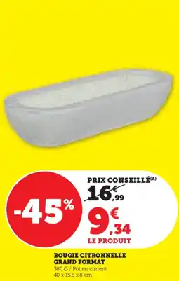 Hyper U Bougie citronnelle grand format offre