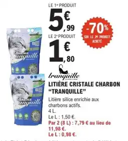 E.Leclerc Brico Litière cristale charbon tranquille offre