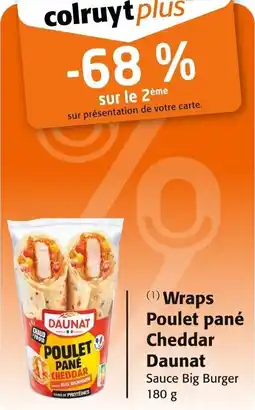 Colruyt Wraps poulet pané cheddar daunat offre