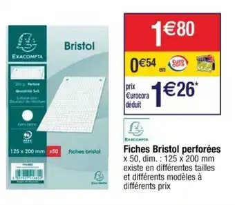 Cora x Carrefour Fiches Bristol perforées offre