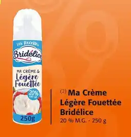 Colruyt Ma crème légère fouettée bridélice offre