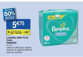 Migros Lingettes Bébé Fresh Clean offre