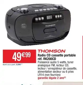 Cora x Carrefour Radio CD cassette portable offre