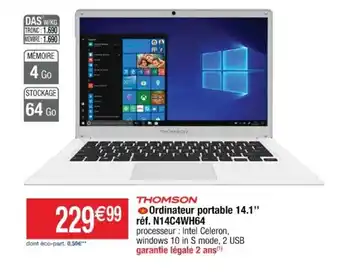 Cora x Carrefour Ordinateur portable 14.1 réf. N14C4WH64 offre