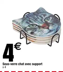 Carrefour Sous-verre chat avec support offre