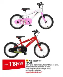 Carrefour Toplife Vélo enfant 16” offre
