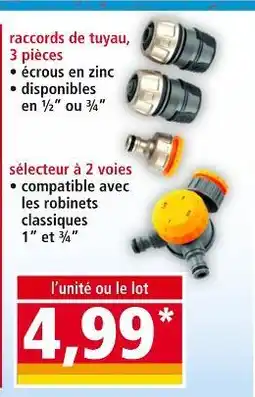 Norma Raccords de tuyau 3 pièces ou sélecteur à 2 voies offre